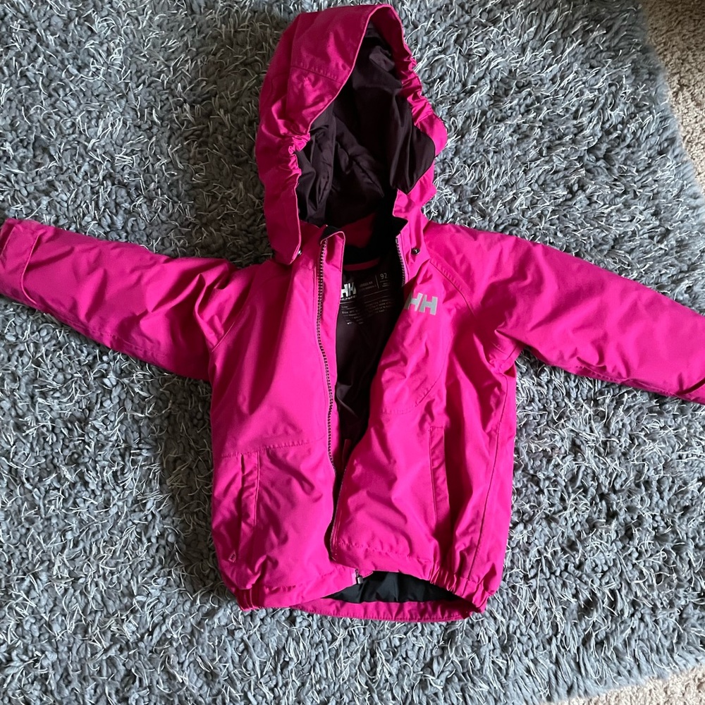Size 2 girls toddler pink helly Hanson winter coat in good used condition
